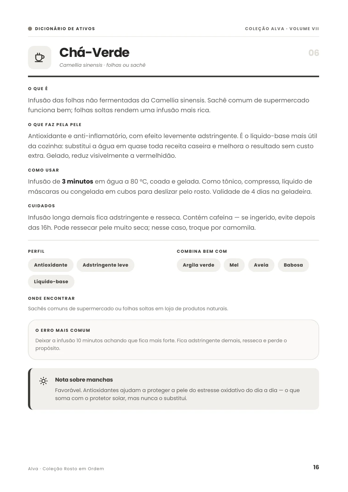 Ficha prática do chá-verde