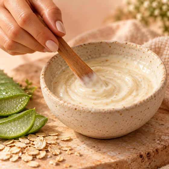 Creme caseiro e ingredientes para um ritual de spa